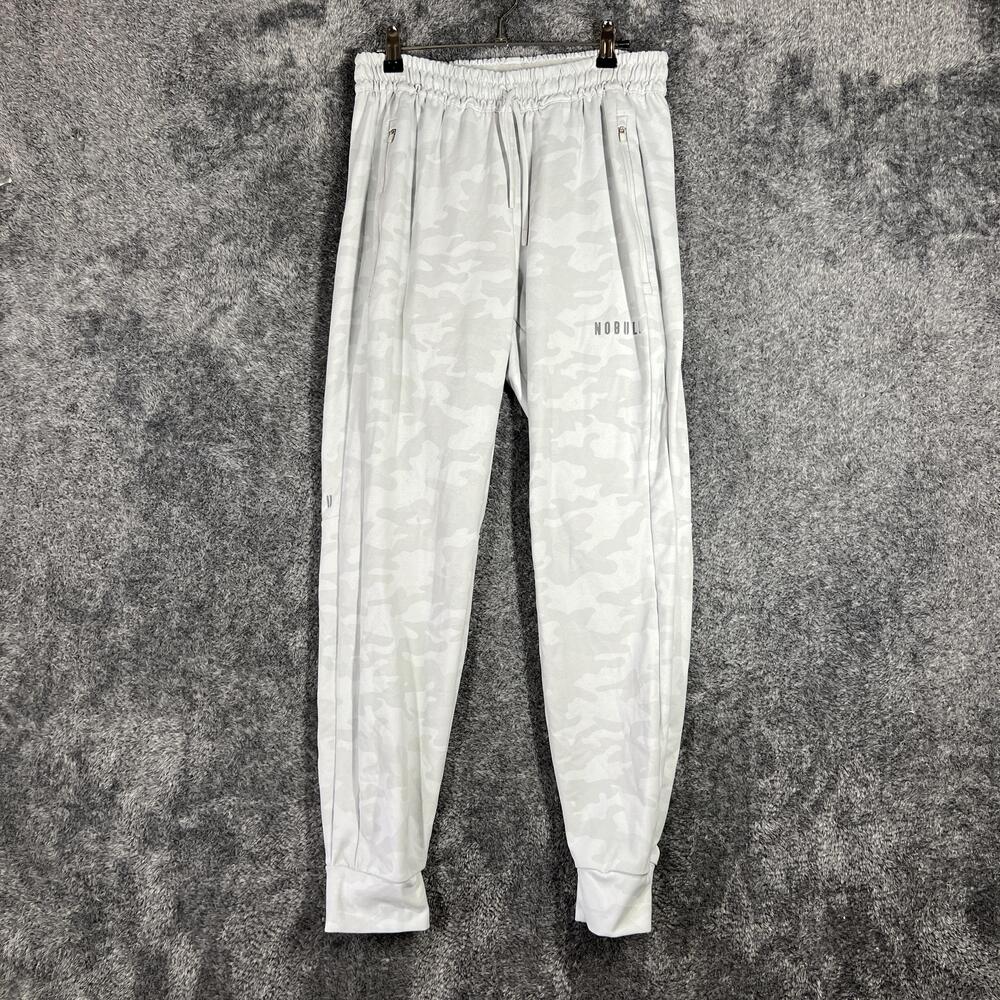 NOBULL Pants Womens M Gray Camouflage Jogger Tapered Drawstring Pockets
